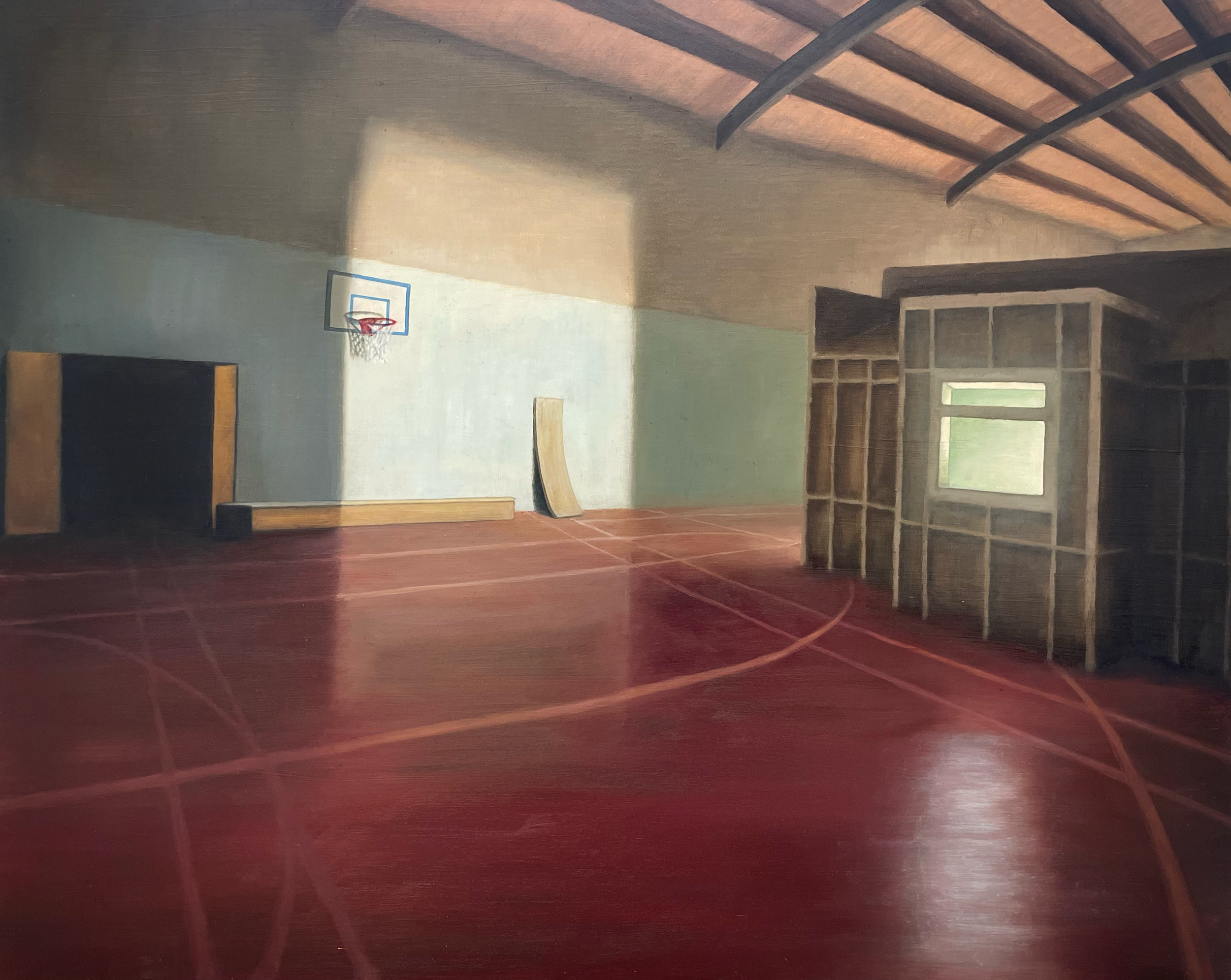 The Artificial Light Inside of The Tunnel (triptych) (2025). Oil on board. 