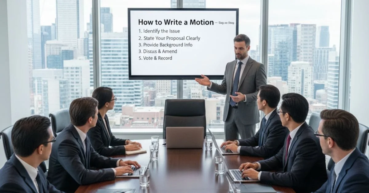 How to Write a Motion for a Board Meeting: Step-by-Step Guide