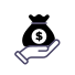 Hand holding a dollar sign icon