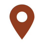 A brown map marker icon on a white background.