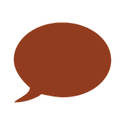 A brown speech bubble