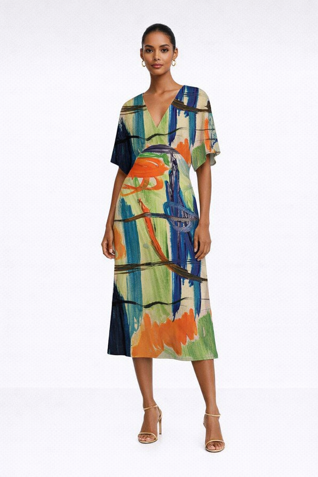 Model wearing art dr-sarah v neck.png