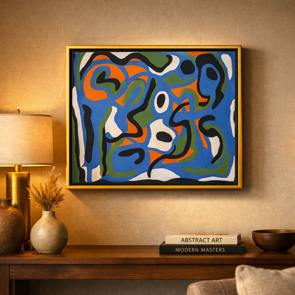 Vibrant Abstract Energy Wall Art-Interwoven Dreams-Framed-original 16x20