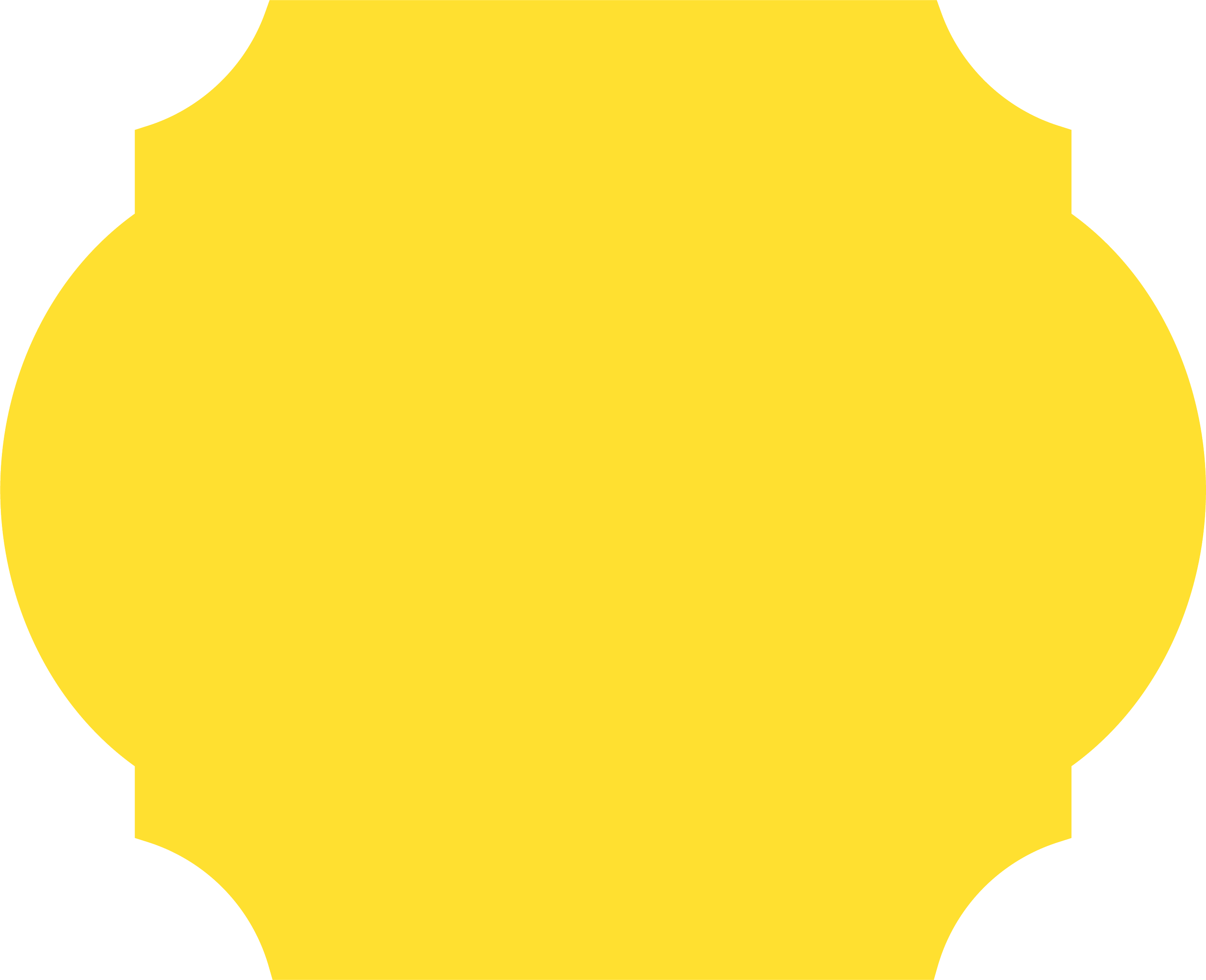 Yellow circular badge with a cut-out star shape in the center.