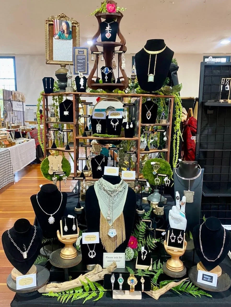 Pieces By Hart jewelry display at the Shaker Holiday Market.