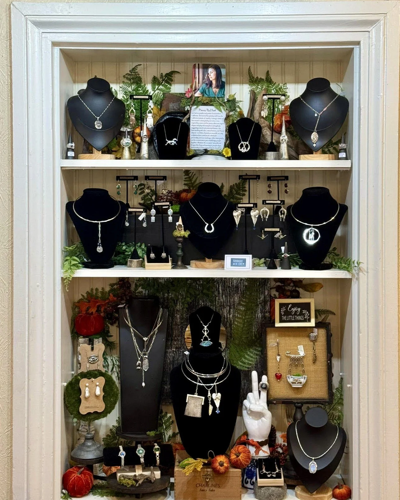 Pieces By Hart jewelry display at Lakeside Farms Gift Shoppe.