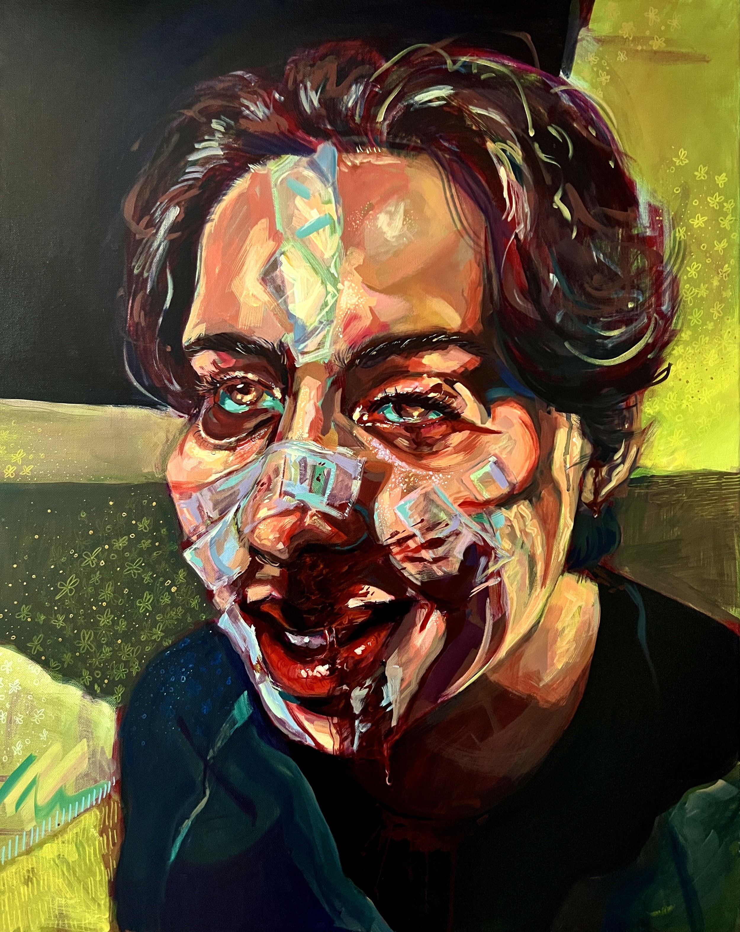 Taped Together |
Acrylic on canvas, 24 x 30"
2024