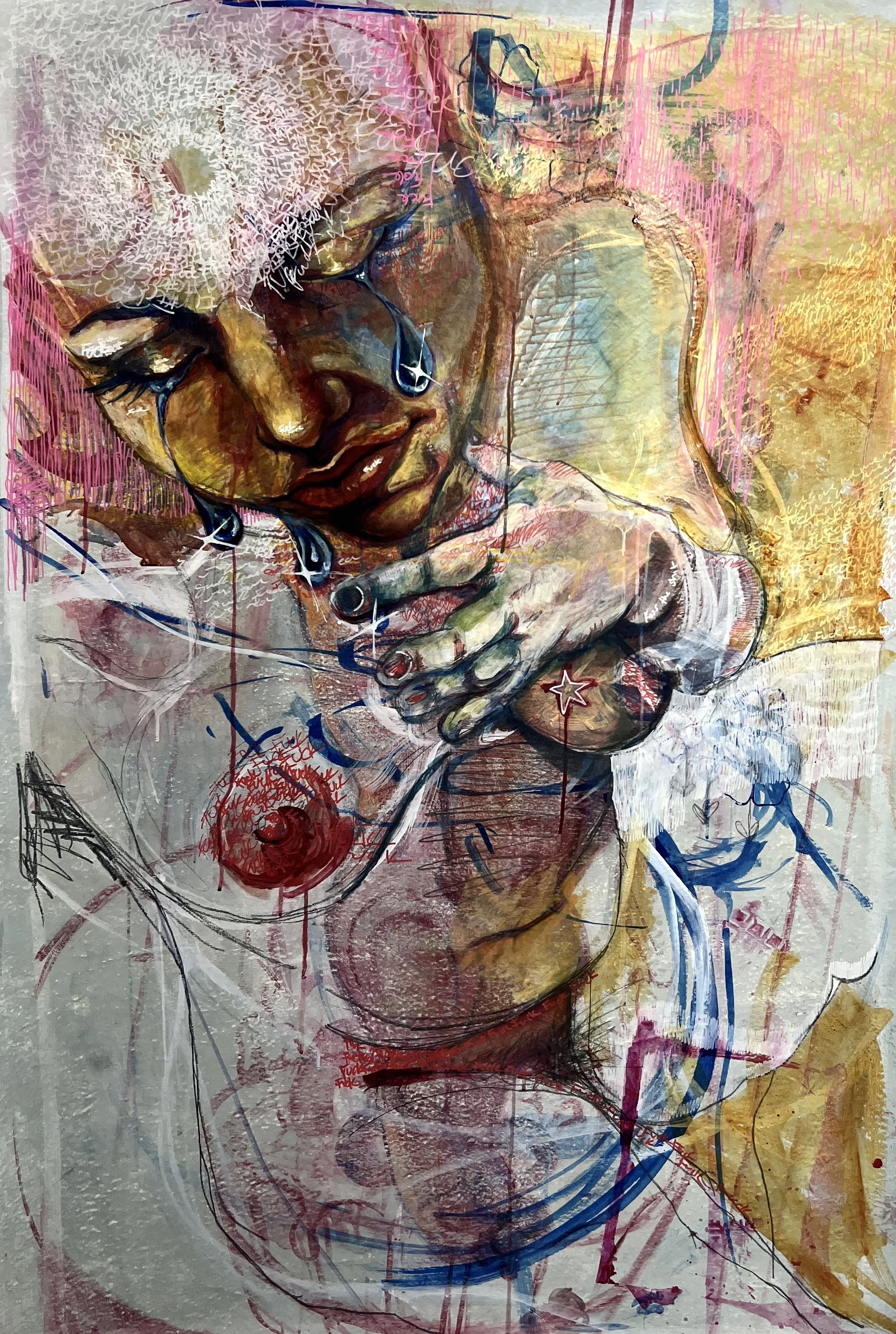 Toilet Thoughts |
Acrylic on unstretched canvas, 68 x 47"
2026