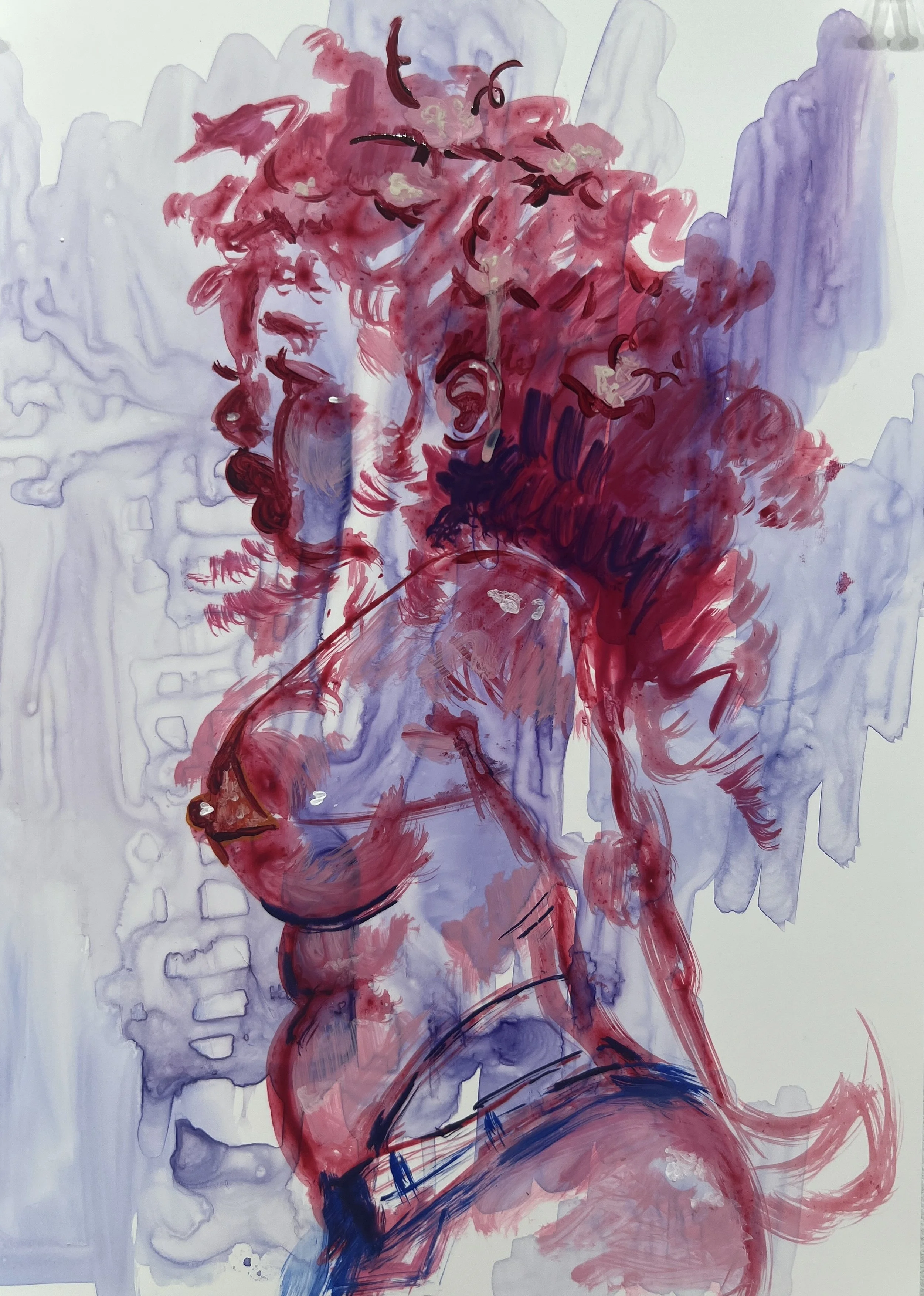 Gum Girl (Before Chewing) |
Acrylic on Yupo, 9 x 12"
2026