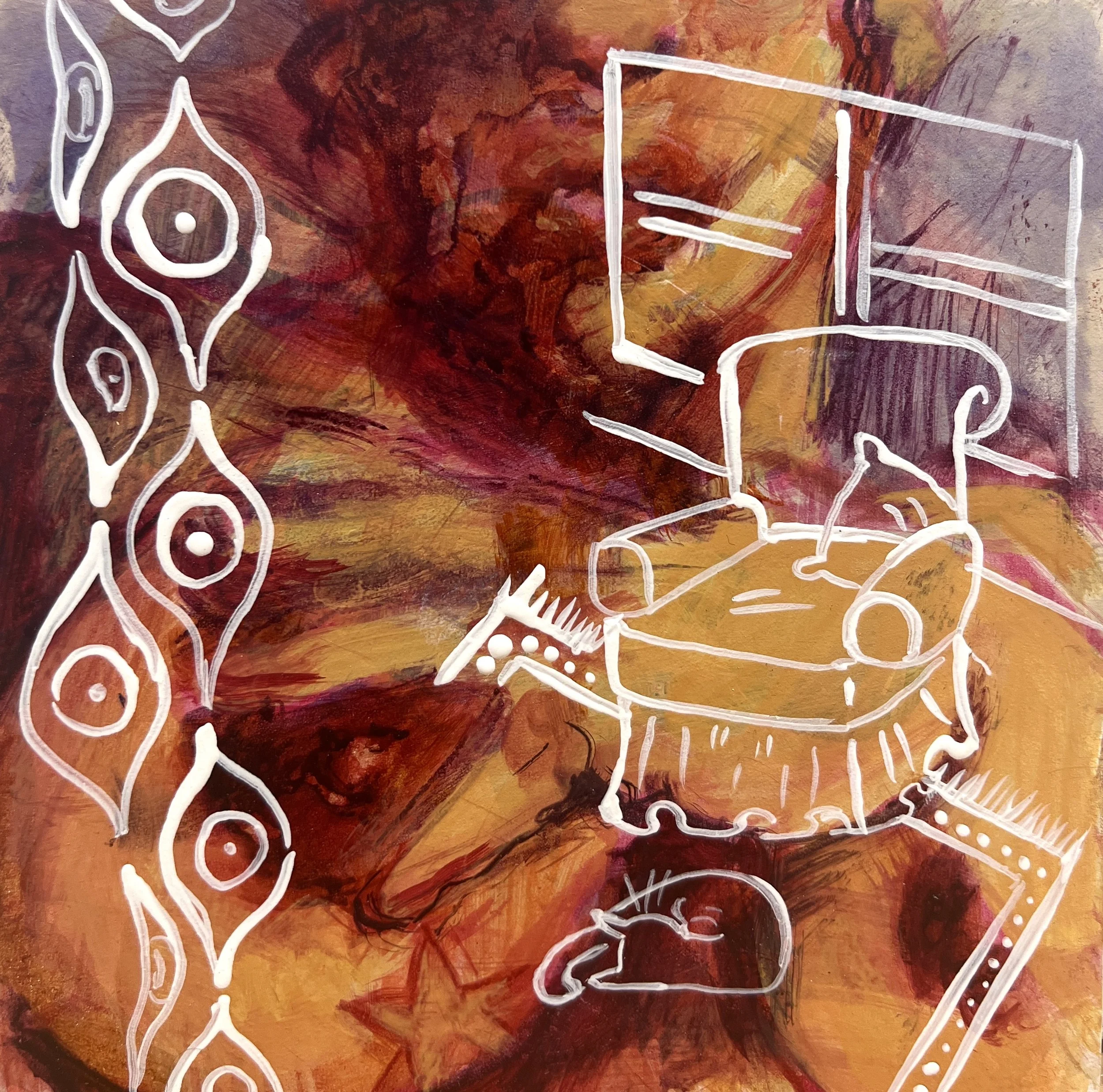 Living Room |
Acrylic on gesso board, 6 x 6"
2026