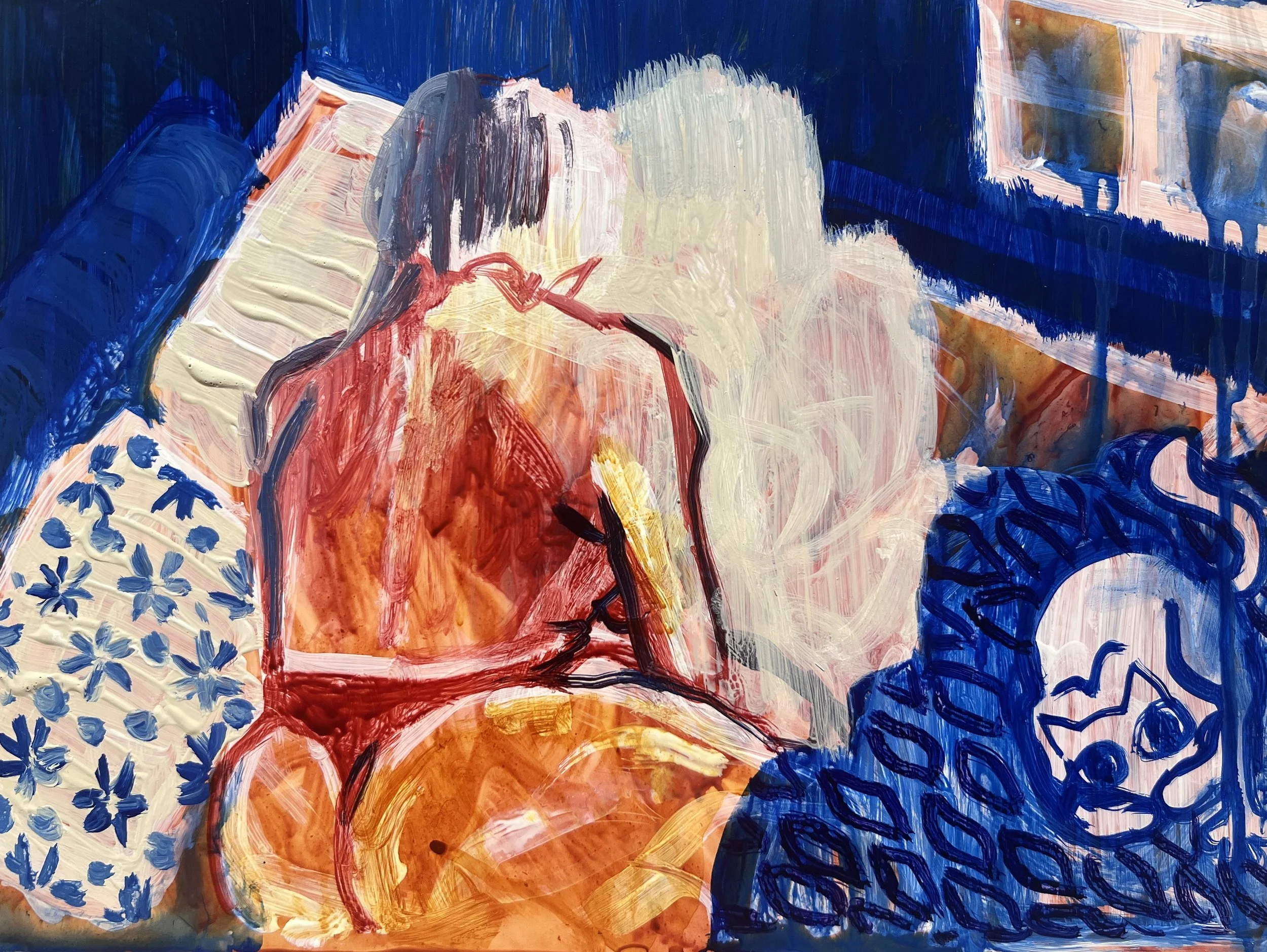 Uncanny Kiss (Do You Ever Think About Killing Yourself?) |
Acrylic on Yupo, 9 x 12"
2026