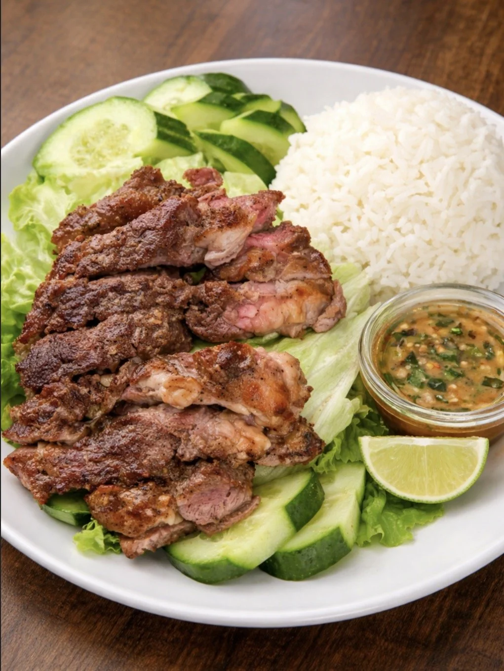 Steak Plate with Prahok Sauce