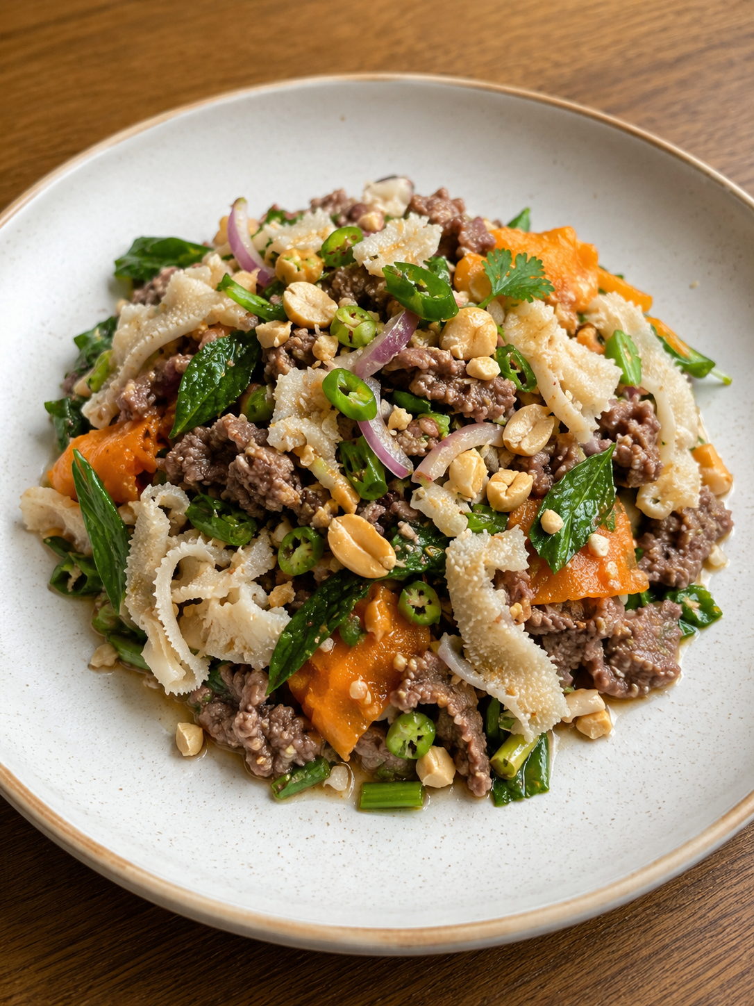 Plea Seak Kho ( Cambodian Raw Beef Salad with Tripe)