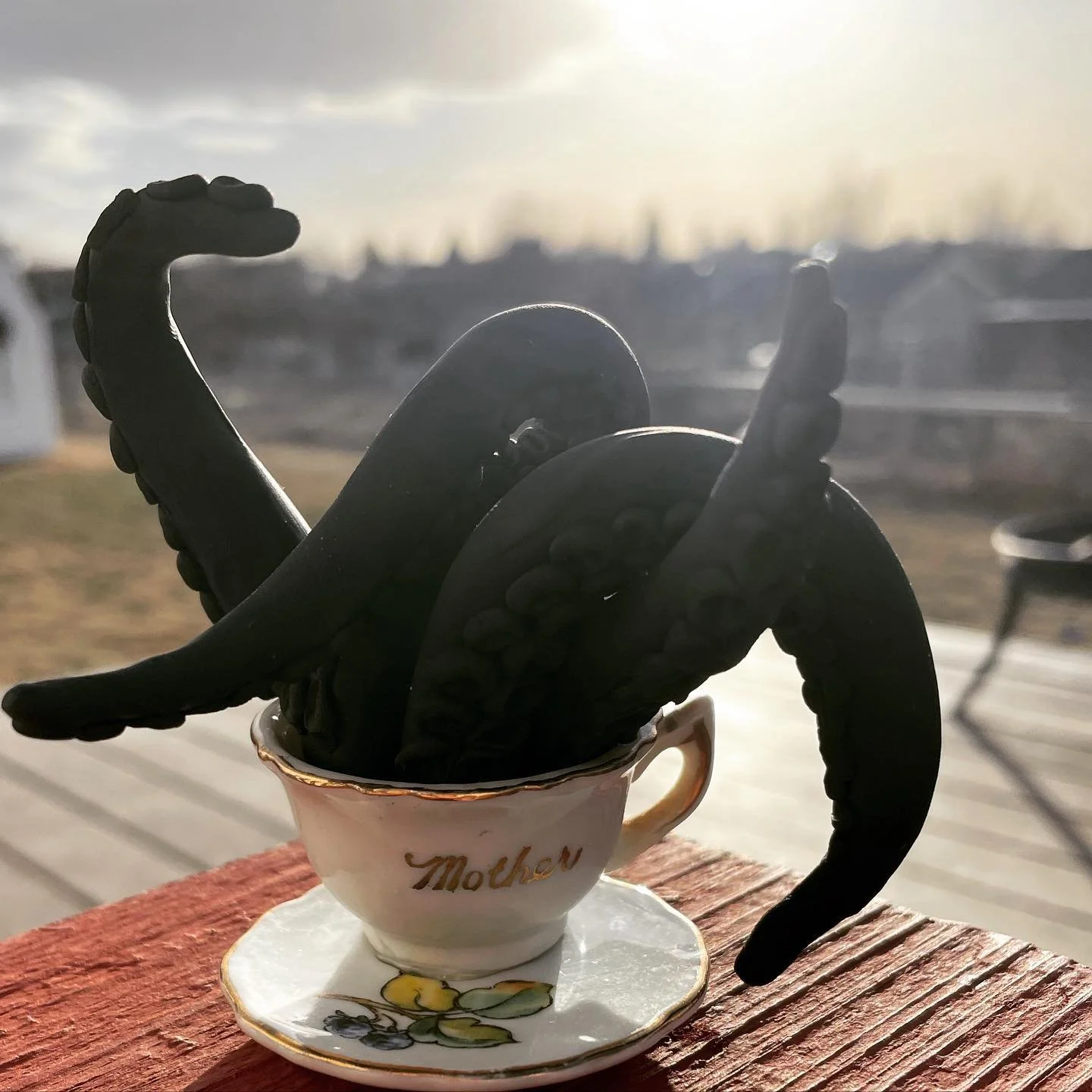 Finished this new piece this morning! It&rsquo;s 1/6 scale. #sculpey #sculpture #art #tentacles #artist #3dart #octopusart