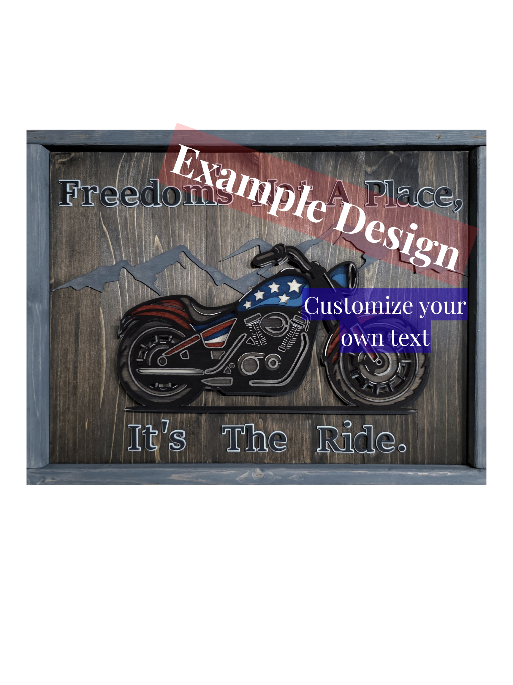 Custom Framed Wood Biker Sign