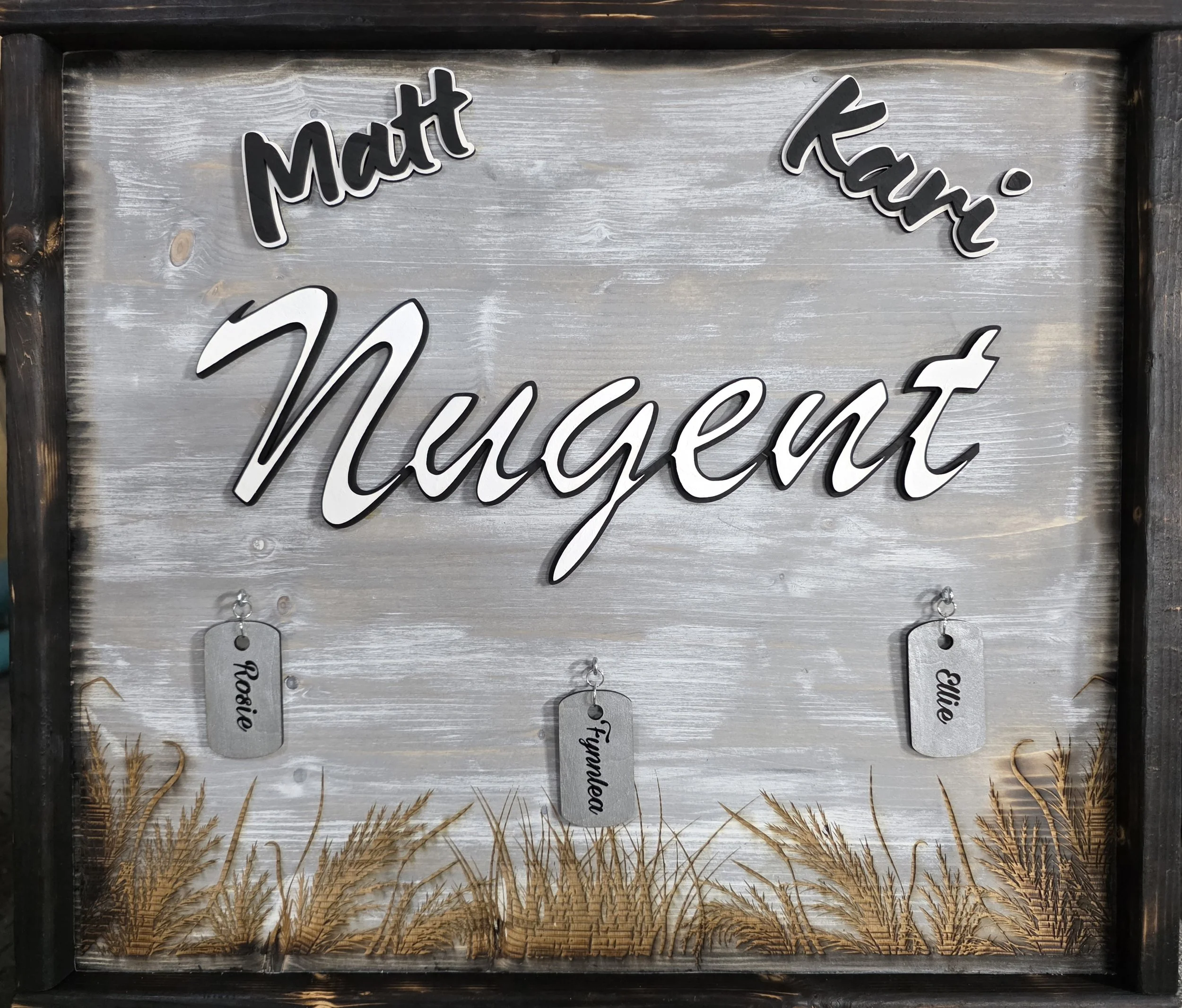 Custom Family Name Wood Sign - Rustic Personalized Last Name Sign