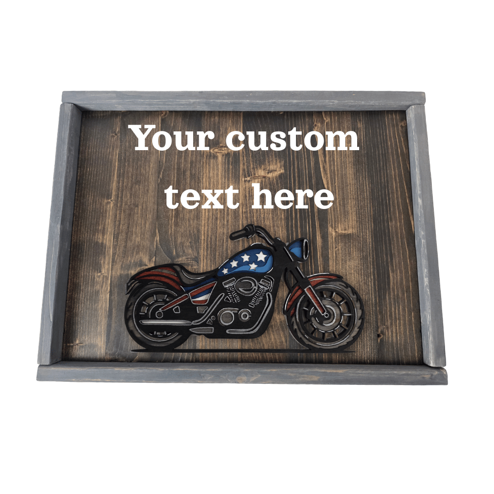 Custom Framed Wood Biker Sign