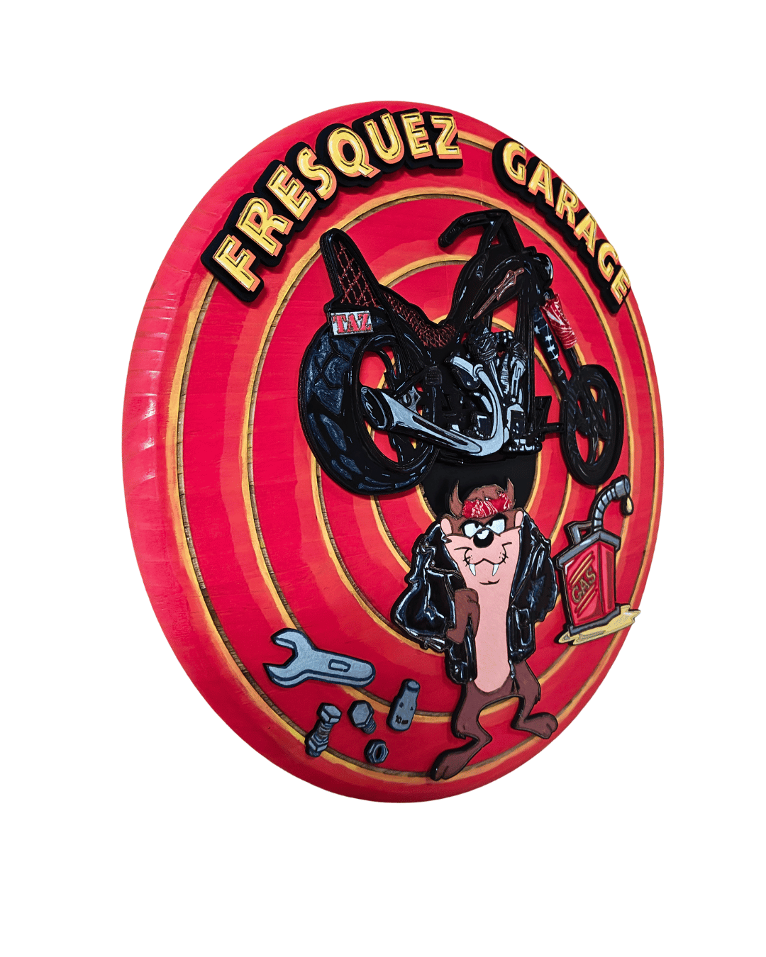 custom biker taz wood sign.png