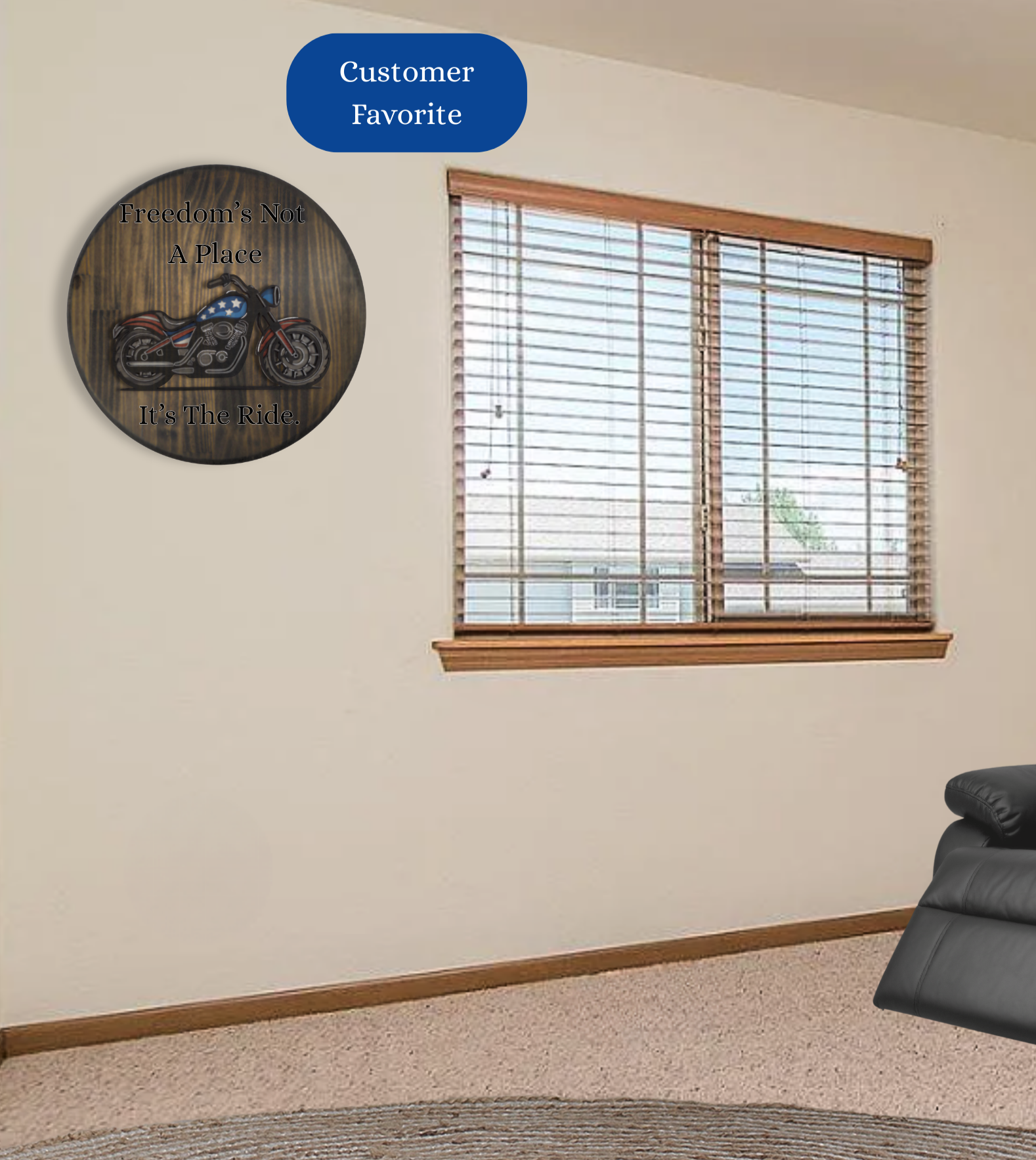 Wood Layered Biker Freedom Sign w/ Customization