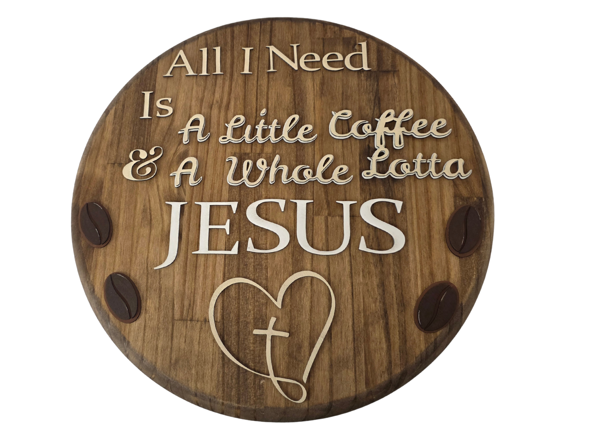 All I Need Jesus and Coffee Rustic Layered Wood Sign (2 styles)