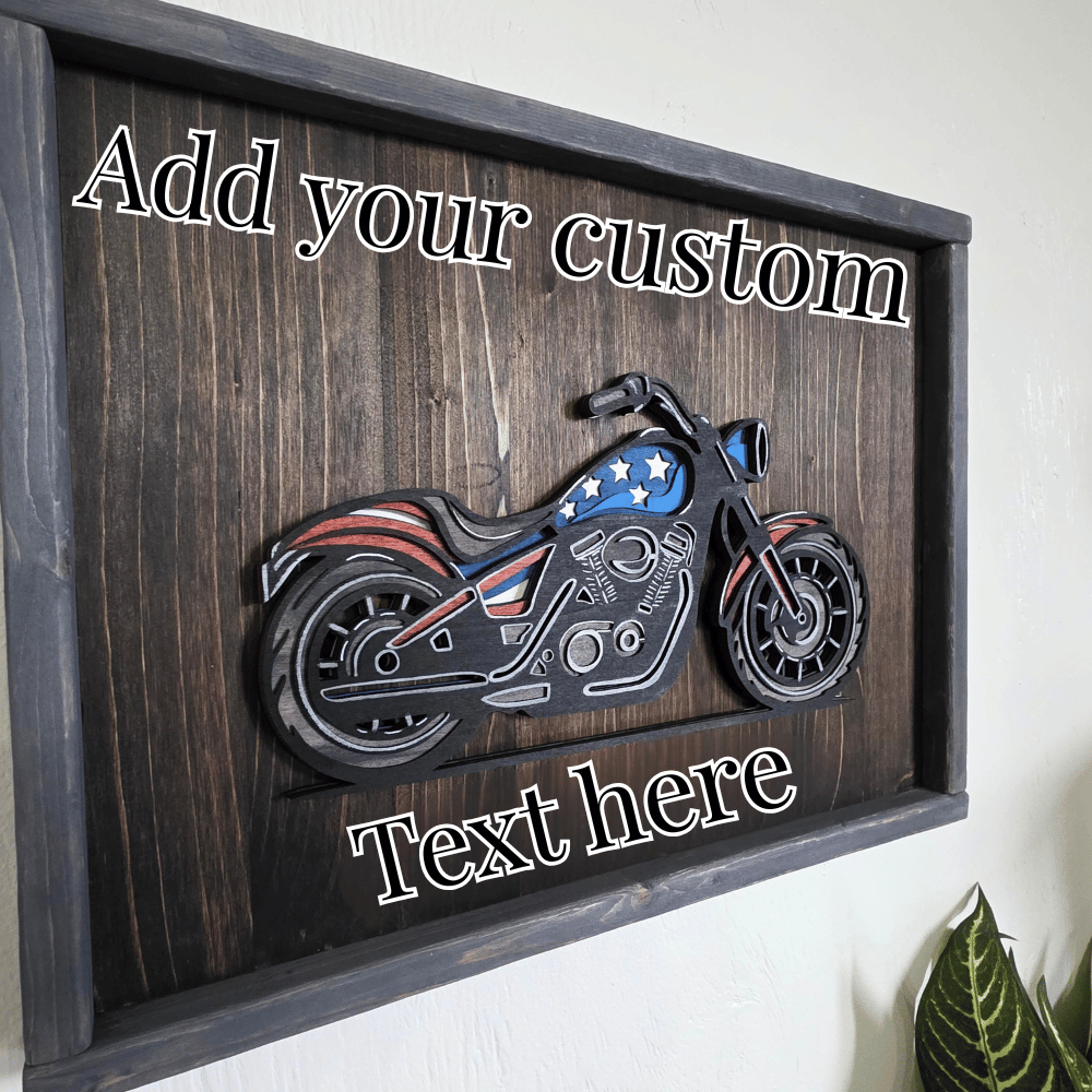 Custom Framed Wood Biker Sign