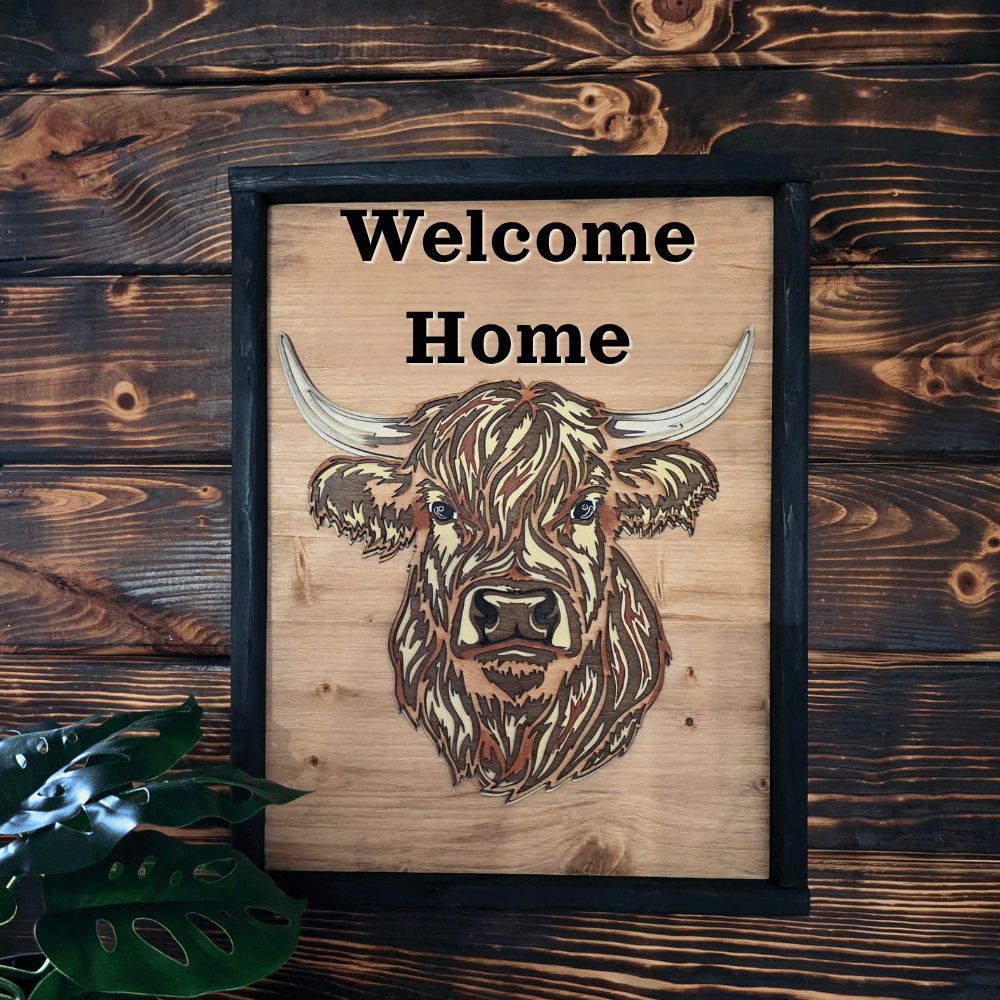 custom welcome home highland cow sign.png