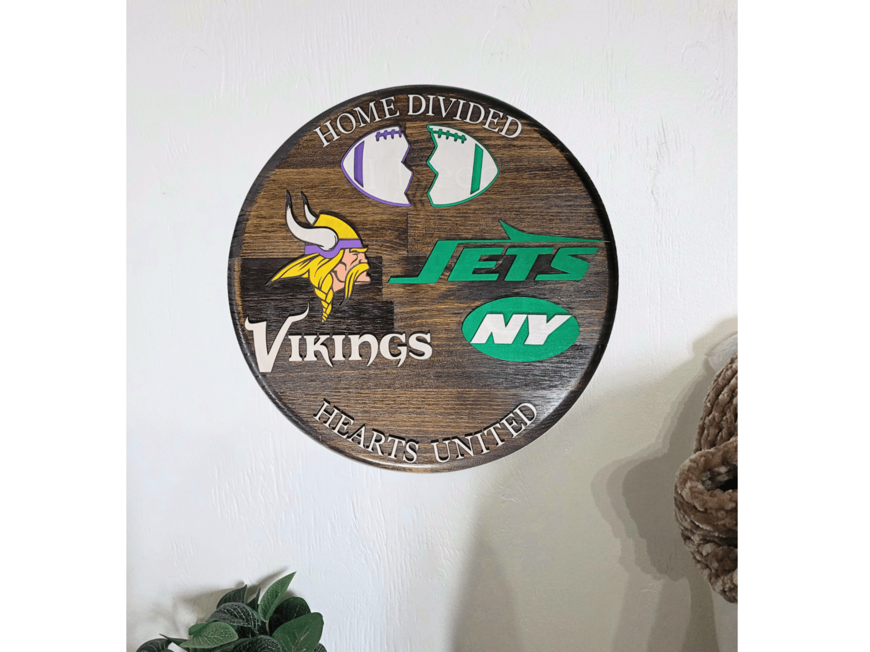 Home Divided, Hearts United Football Sign (Custom Round) (2 sizes)