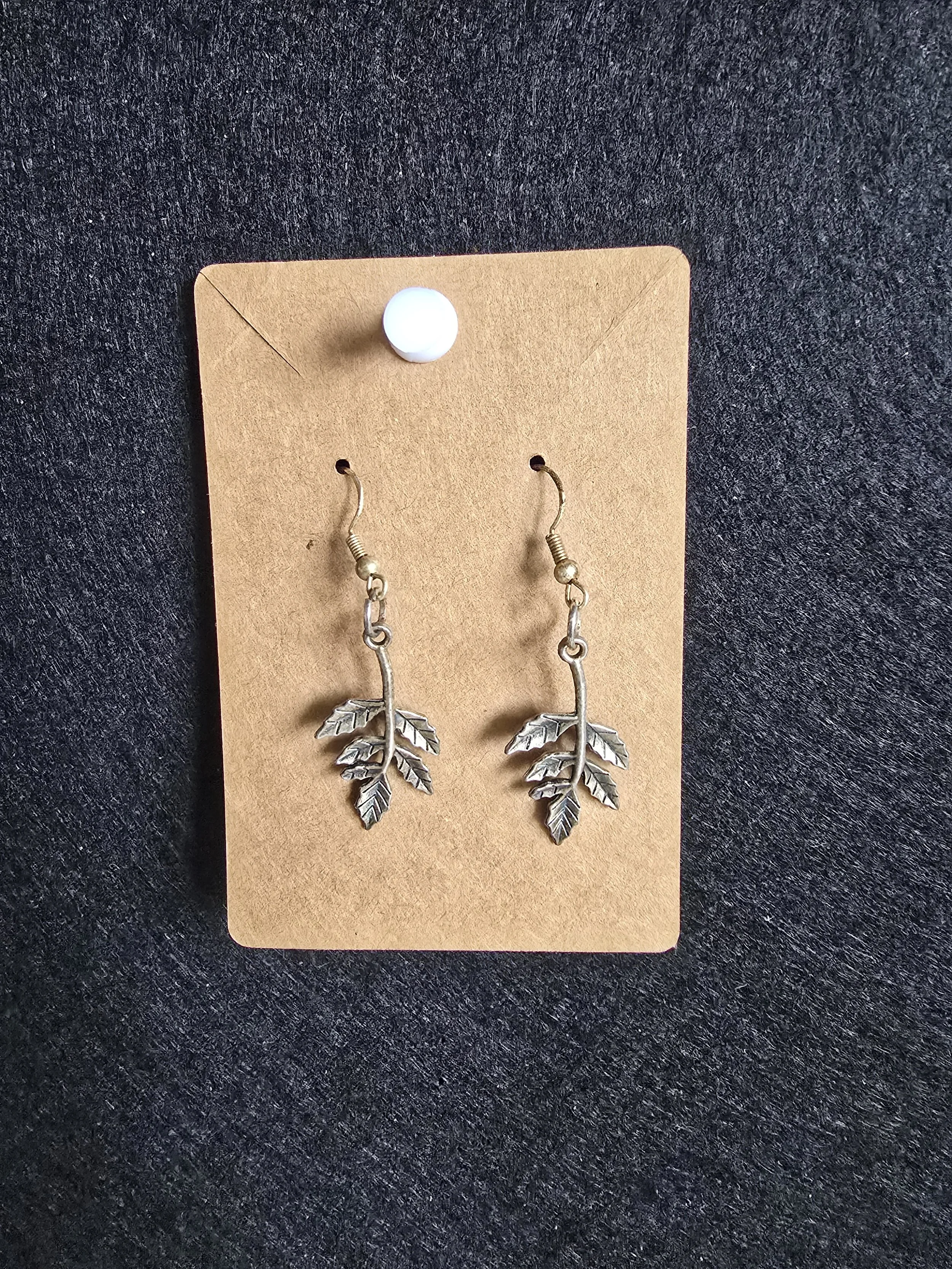 Silver leaf earrings