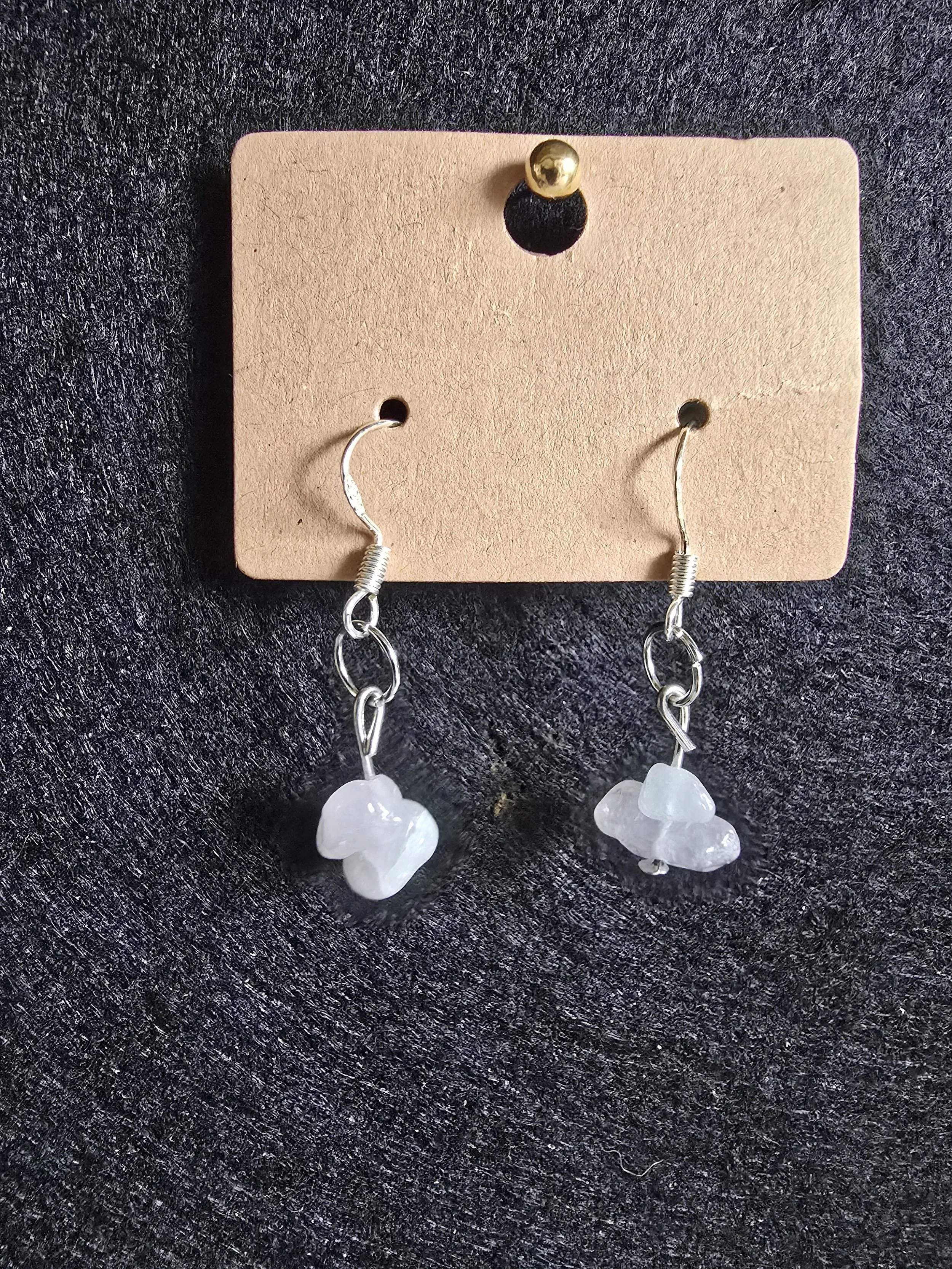 Rose pink gemstone drop earrings