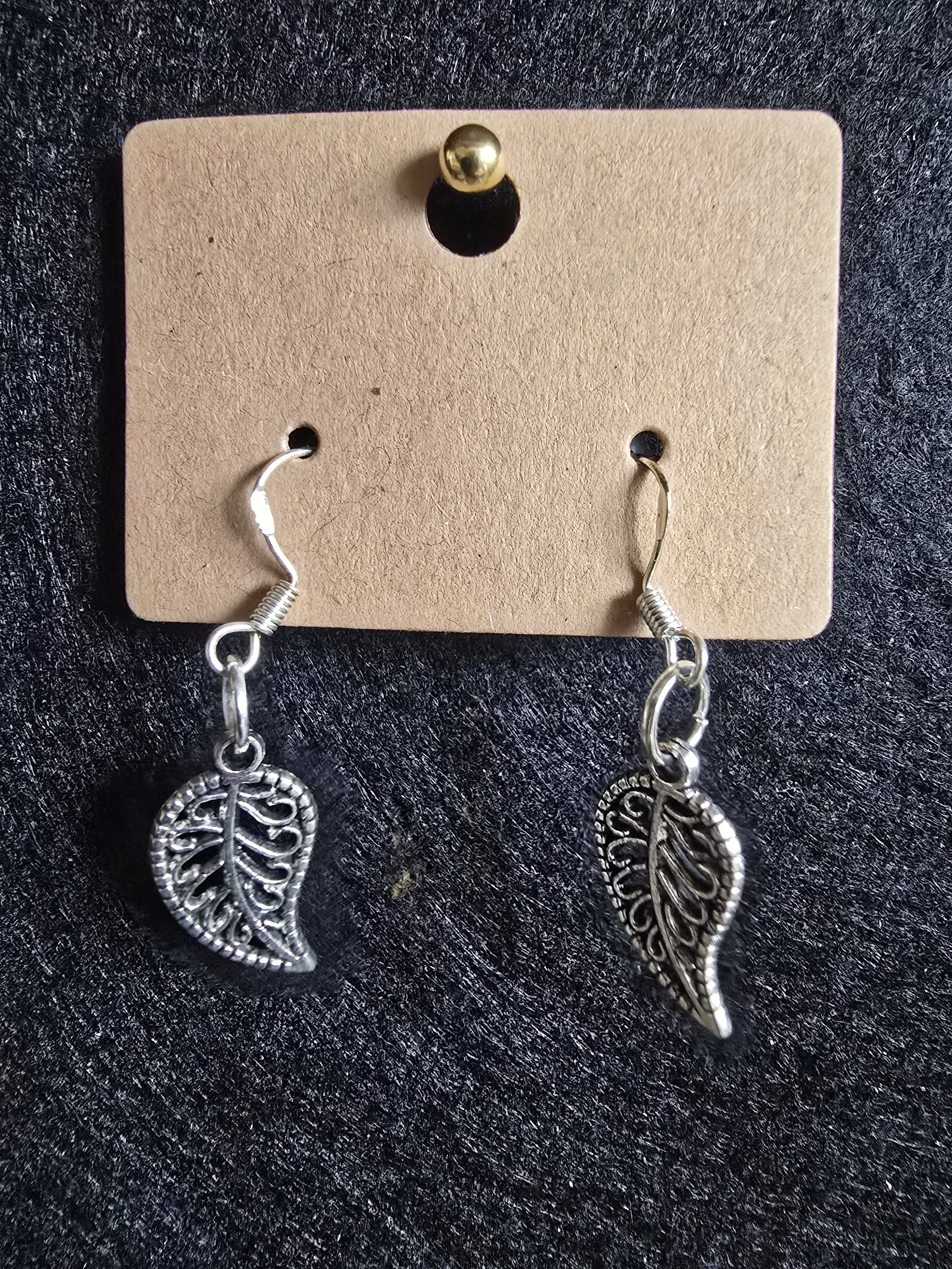 Paisley style leaf earrings