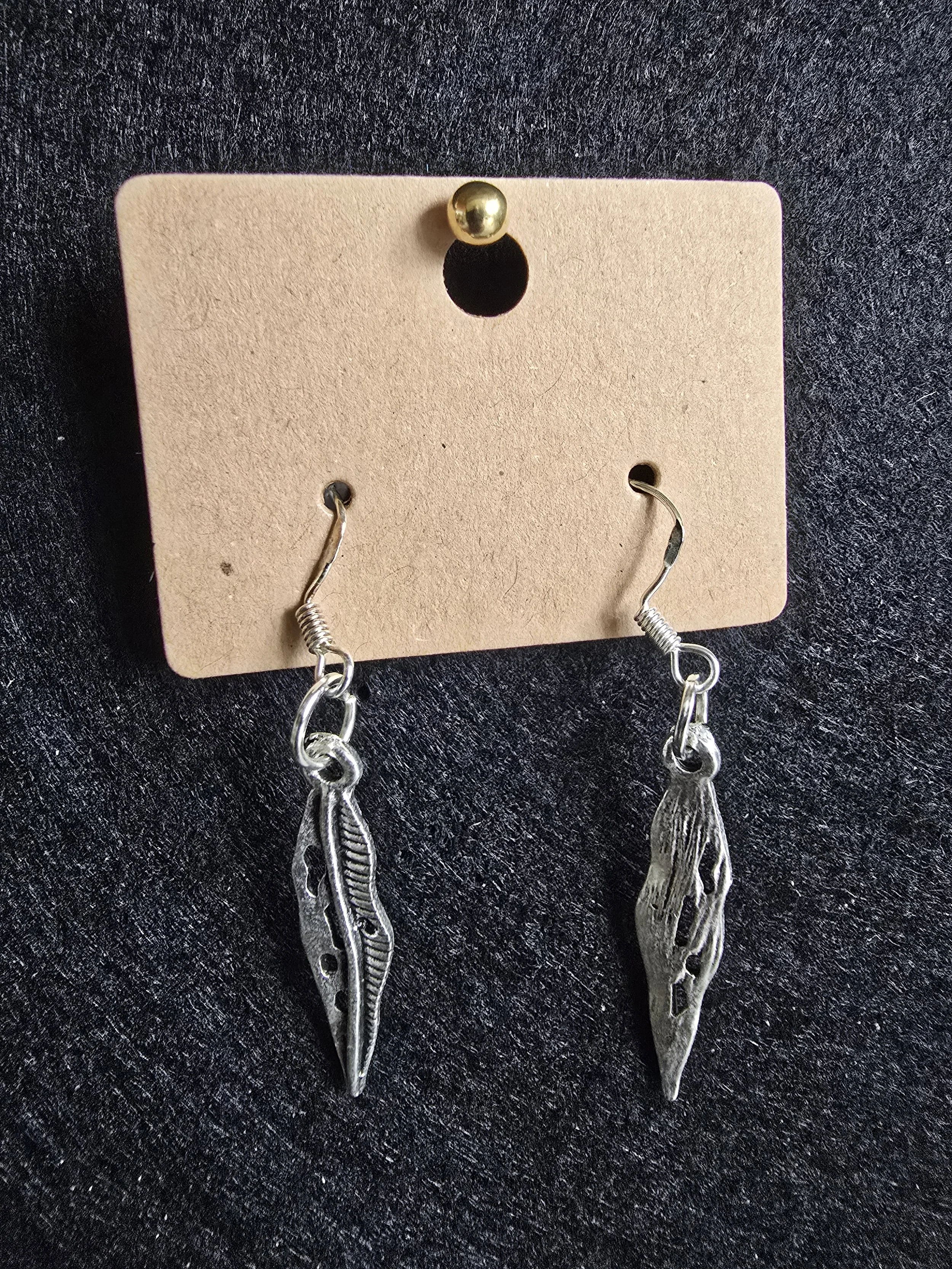 Distressed silver leaf earrings