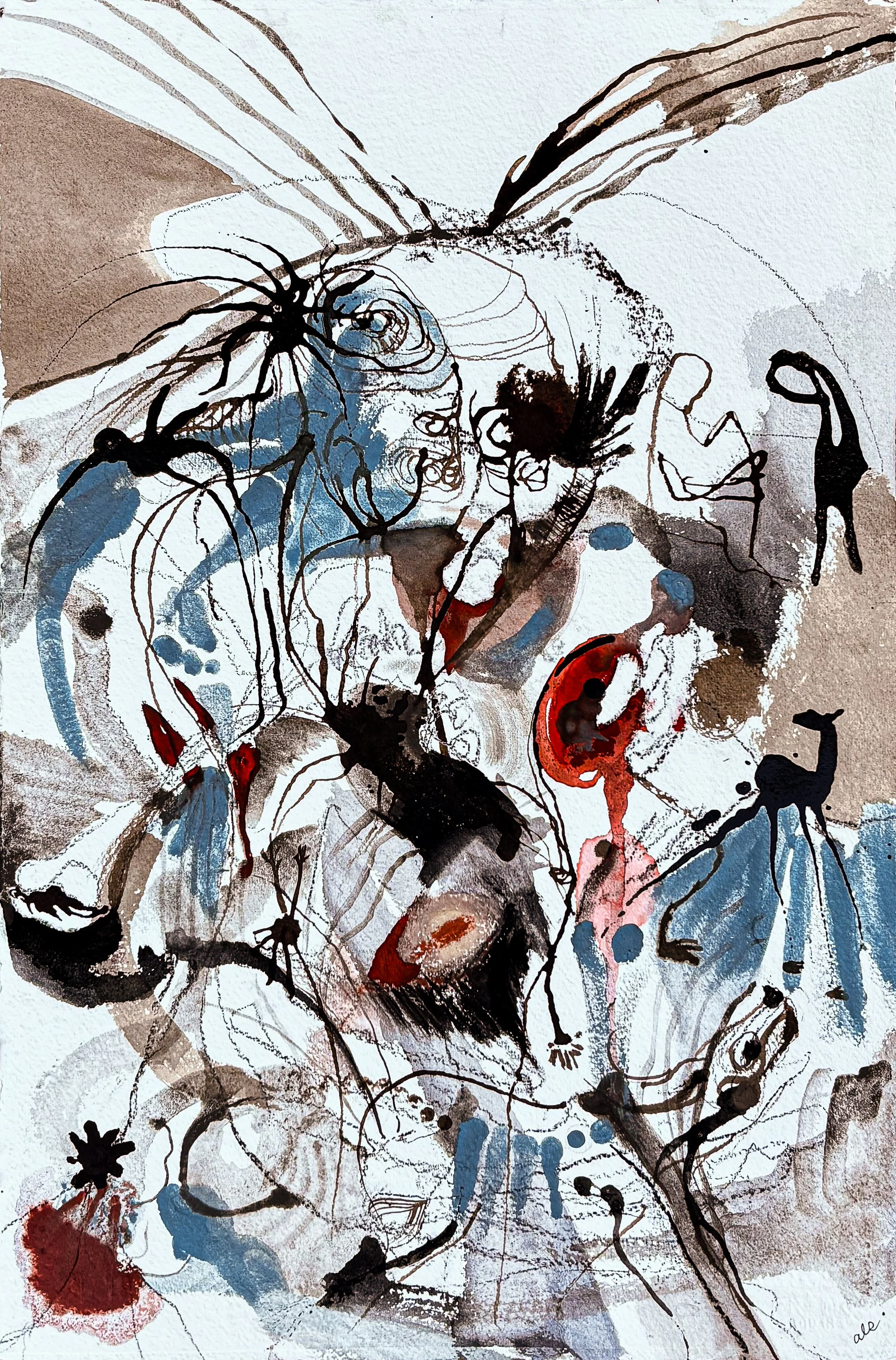 Anneewakee, 2026 |
Vine Charcoal, Pan Pastel, Watercolor and Ink on Arches Paper |
22 x 15 in