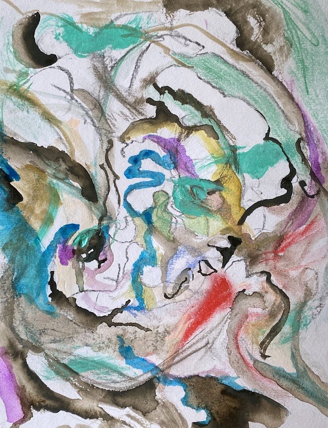 Florida Girl Blues, 2024 |
Watercolor and Soft Pastel on Arches Paper |
12 x 9 in
