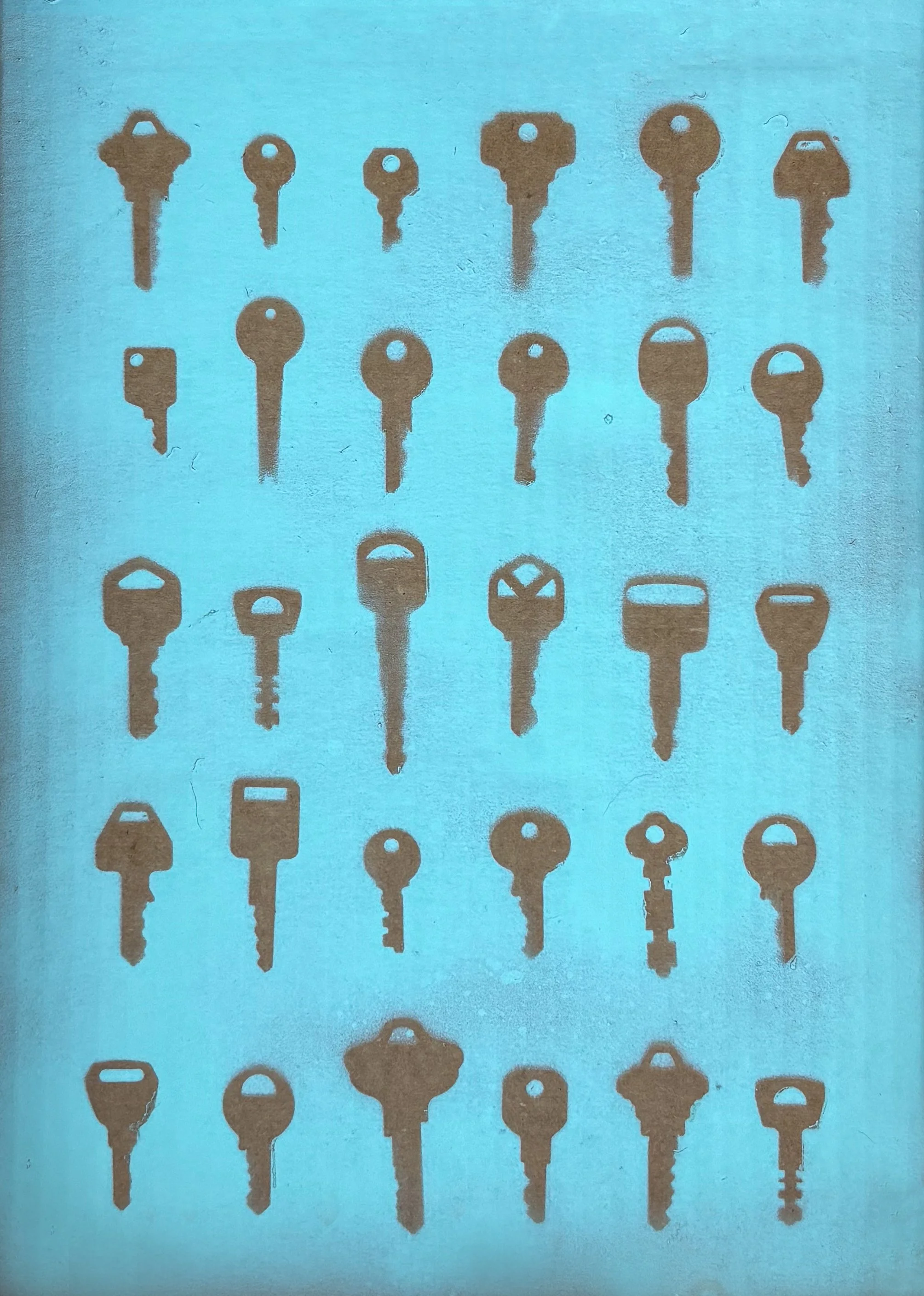 Key Study, 2026 |
Spraypaint on Cardboard |
27 x 15 in