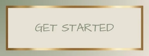 A beige background with a gold border and the words 'GET STARTED' written in green in the center.