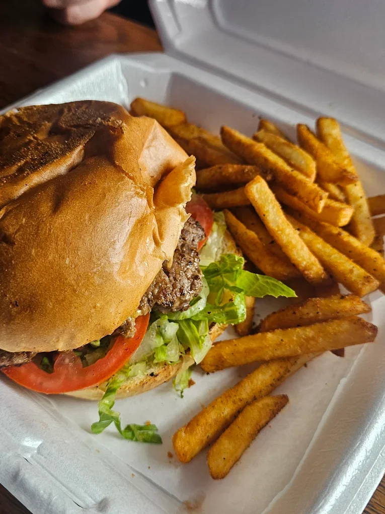 burger and french fries