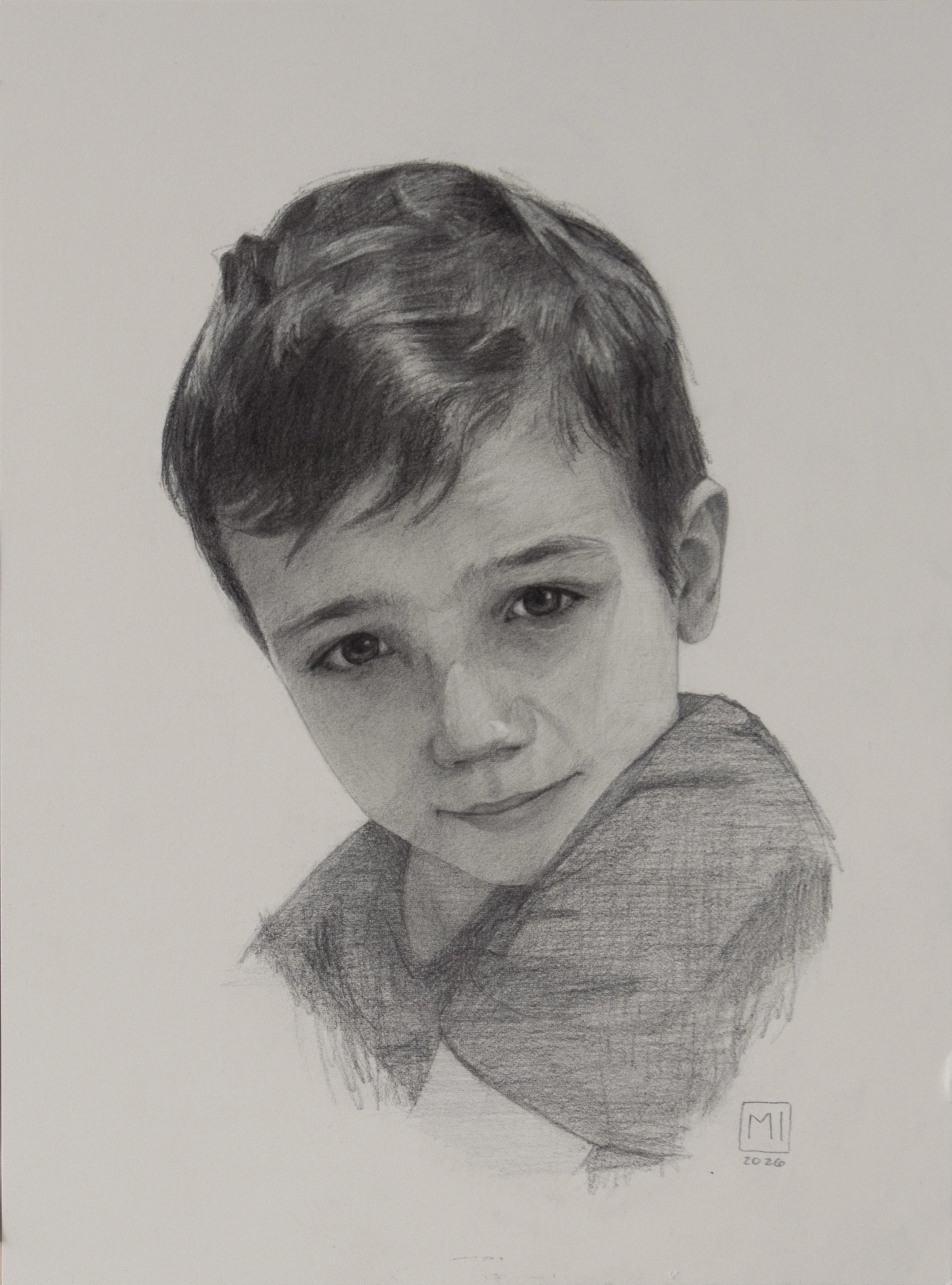 "Macoy" 9"x12" Graphite and carbon on paper. Sold.