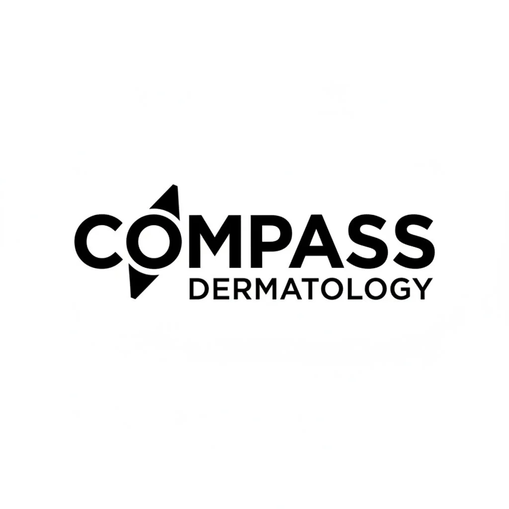 Logo of Compass Dermatology with a compass icon integrated into the letter C.