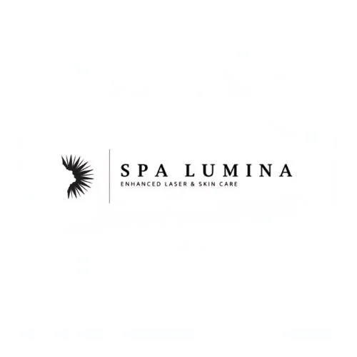 Spa Lumina logo with an abstract plant design, text reading 'Spa Lumina' and 'Enhanced Laser & Skin Care'.