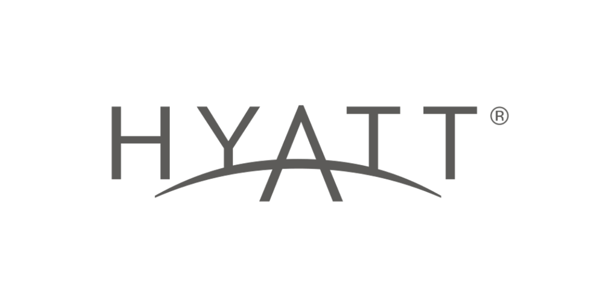 Hyatt logo in black and gray with the name 'HYATT' and an arched line underneath