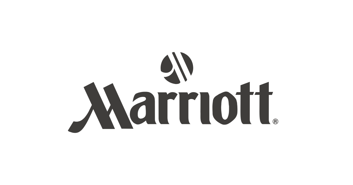 Marriott logo with a stylized 'M' and a circular icon above the text.