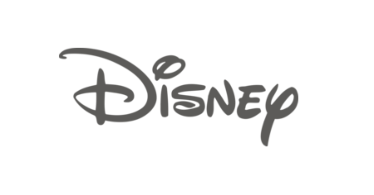 Disney logo in black text with a stylized Mickey Mouse head shape surrounding the 'D' in Disney.