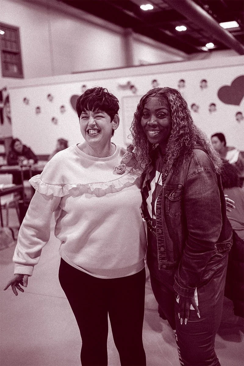 woman and staff member participating in Search360's day program