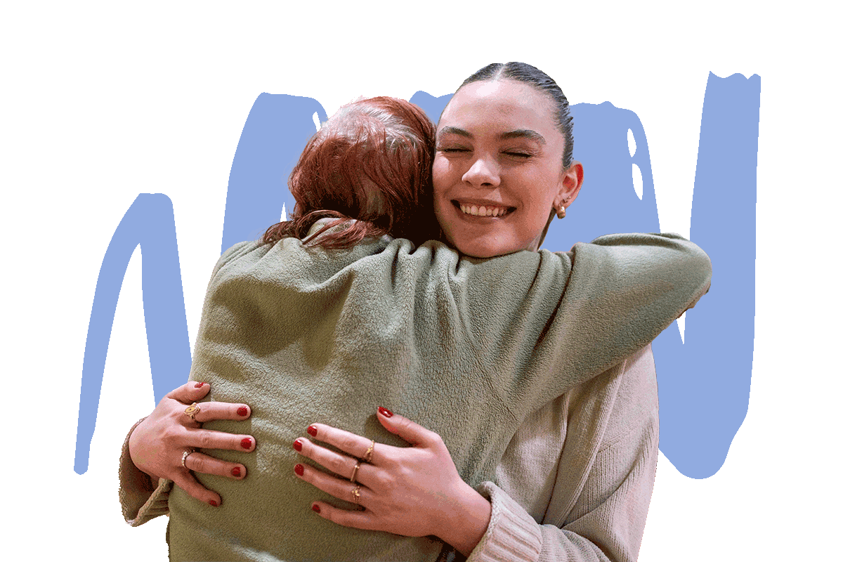 two women hugging