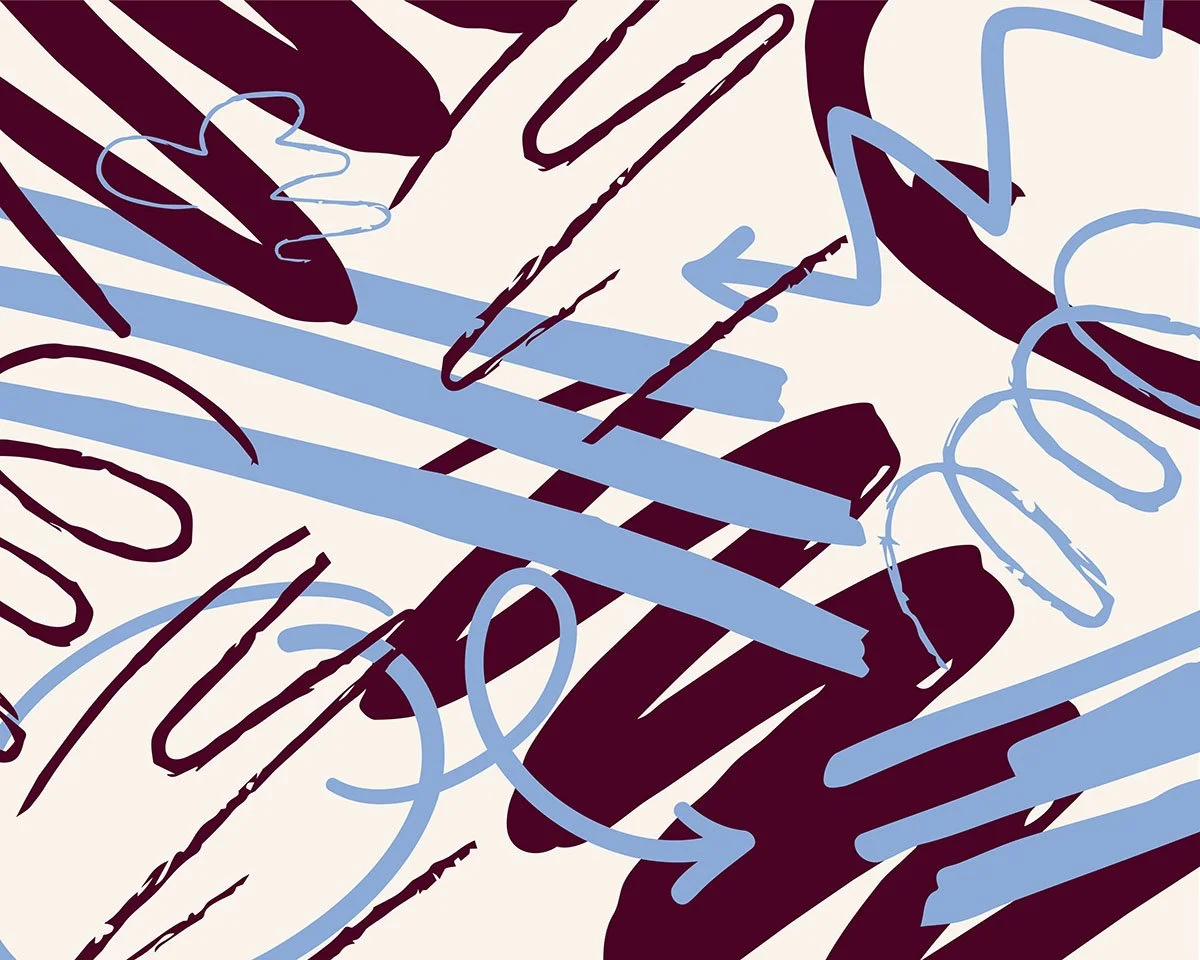 graphic made of overlapping hand-made scribbles
