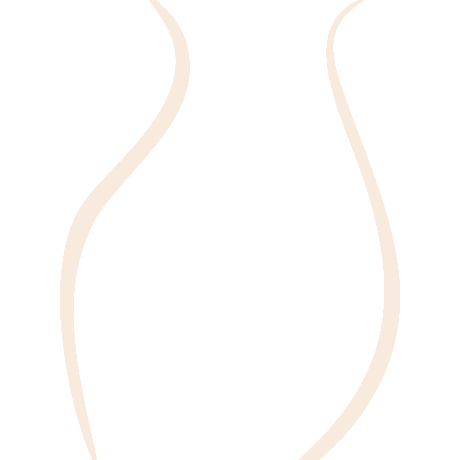 Black outline of a woman's waist and hips with beige curved lines indicating the contour of her body.