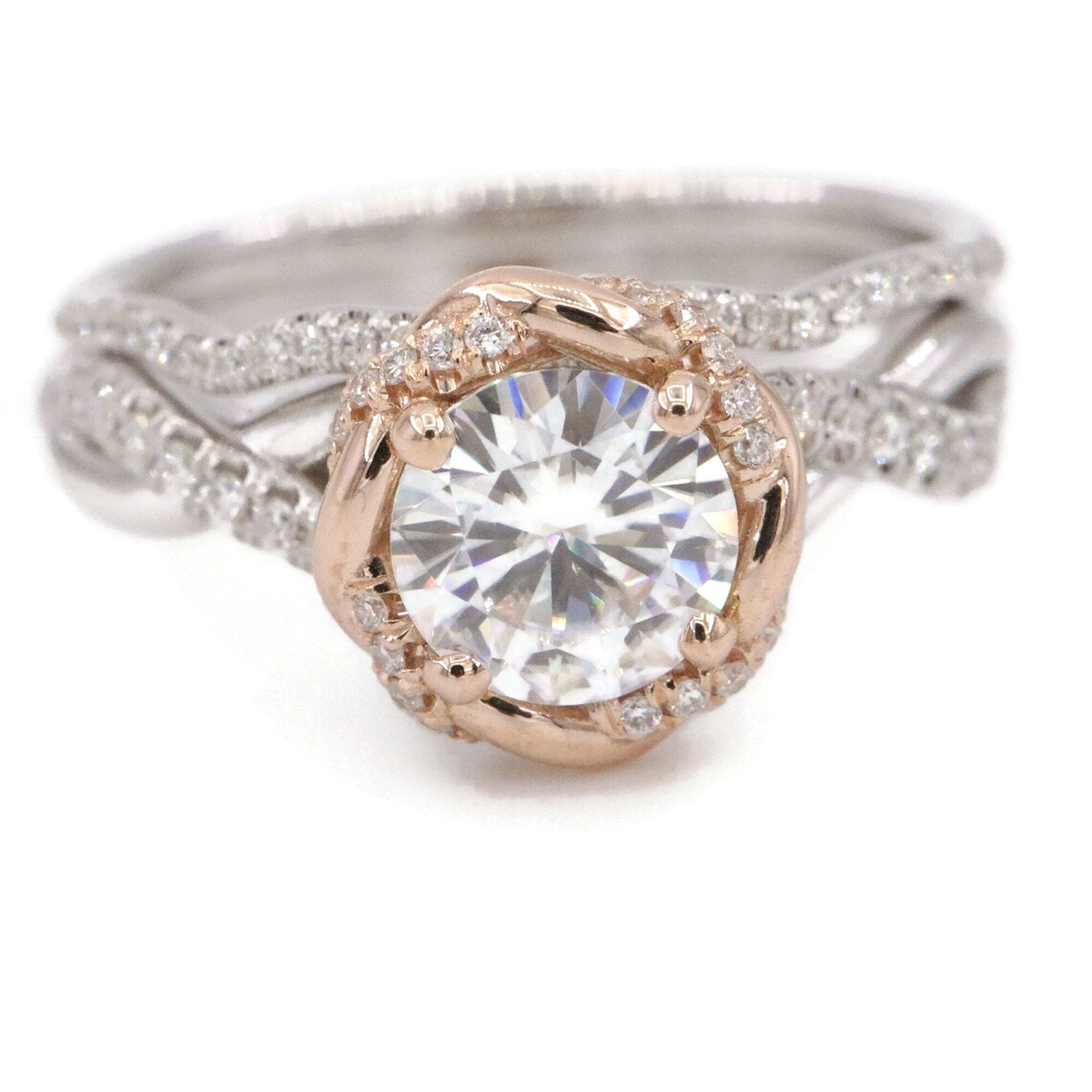 Wave Custom Made Dainty Natural Diamonds Wedding Ring