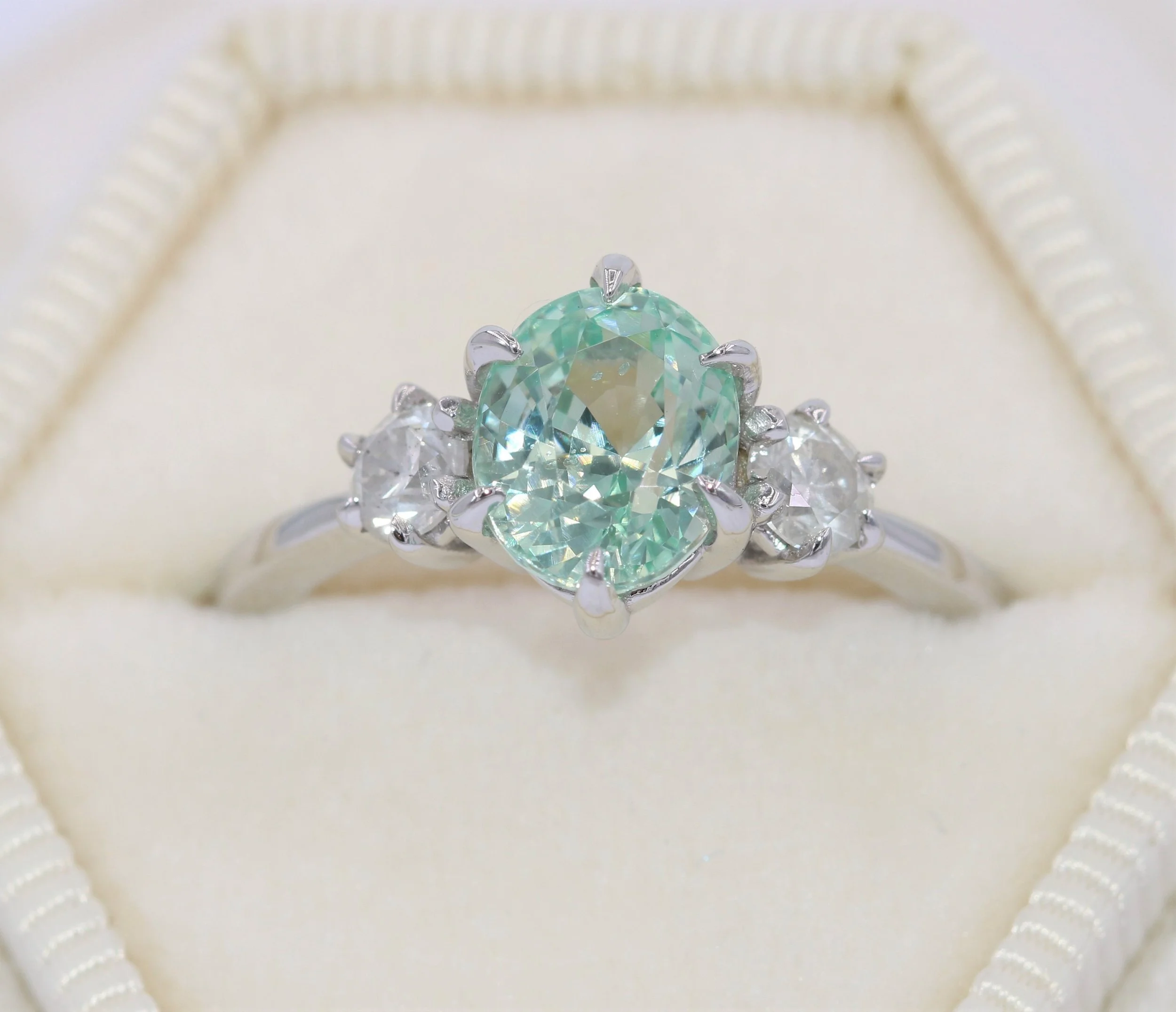 Custom Made 3 Stone Vintage Inspired Cluster 14k Solid Gold Ring SETTING ONLY