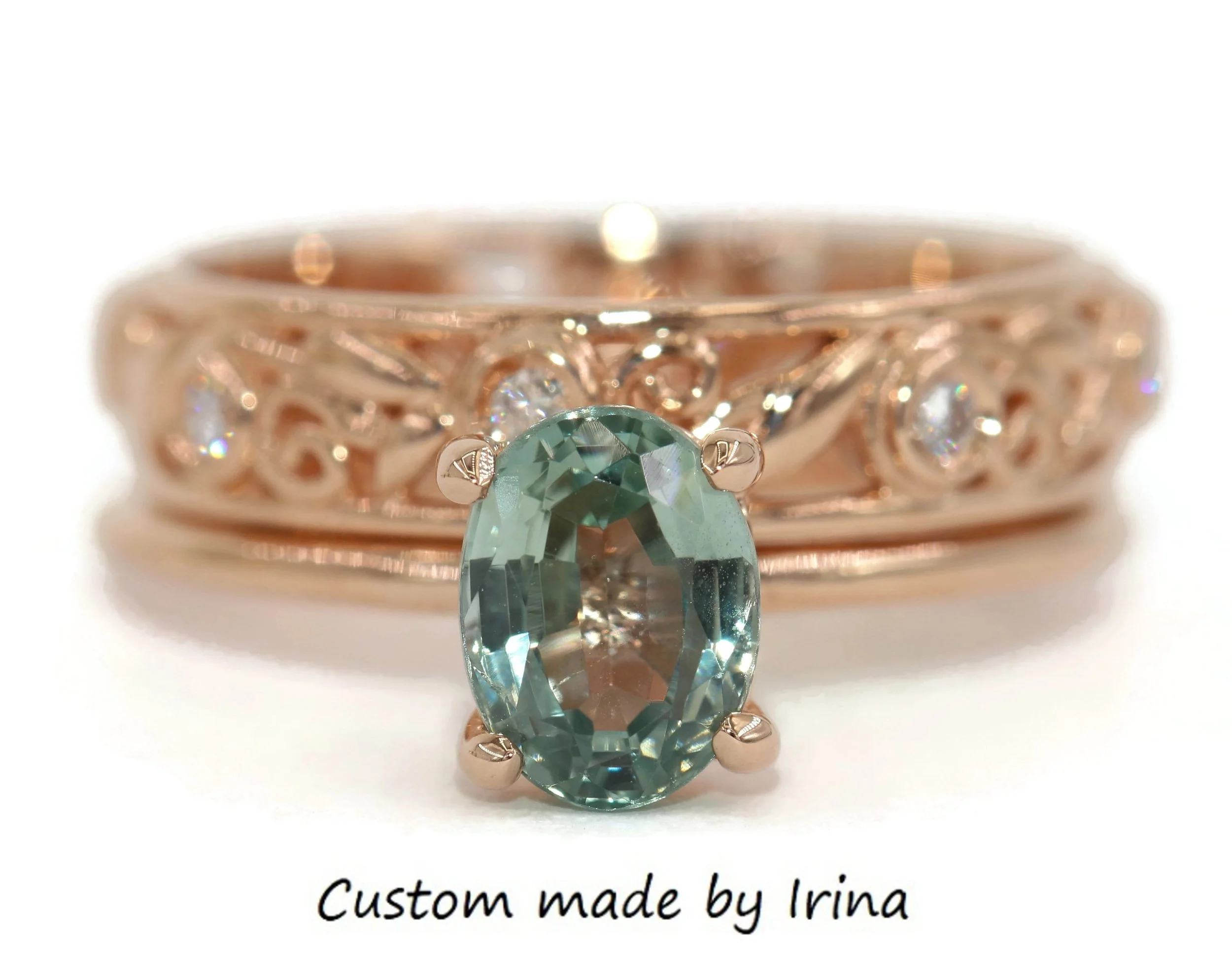 Custom Made 4 Prongs Classic Solitaire 14k Solid Gold Ring SETTING ONLY