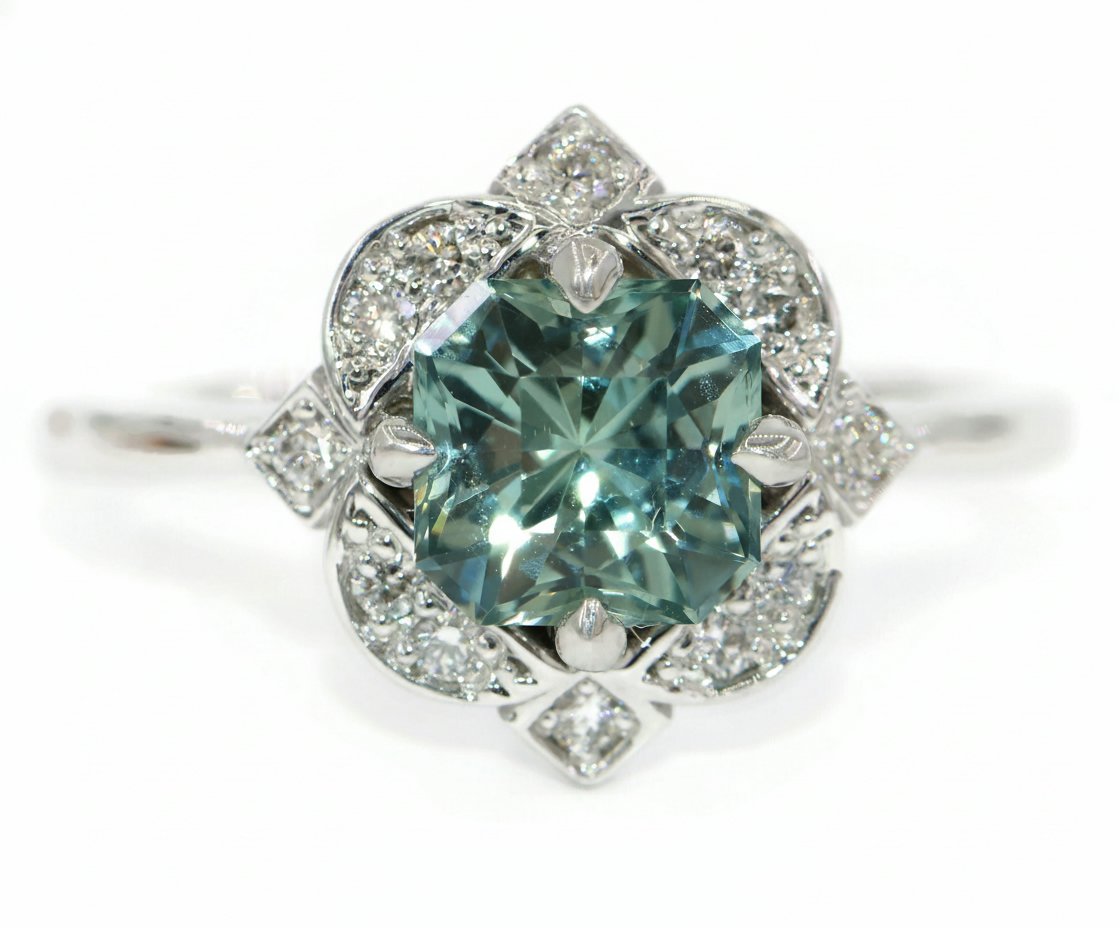 Custom Ring with Vintage Inspired Diamond Halo, SETTING ONLY